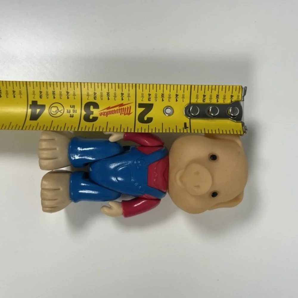 Vintage Toy Pig Figurine‎ Farmer Overalls Pig Doll
